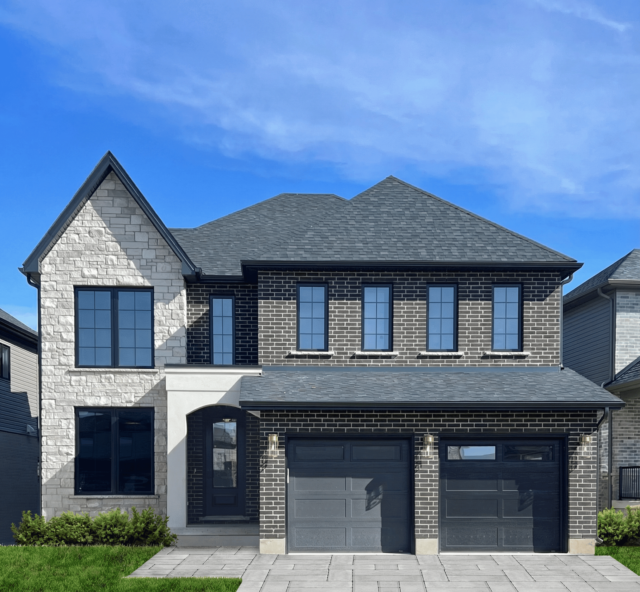 The Front Face, or Facade, of a Large Mansion Like Home