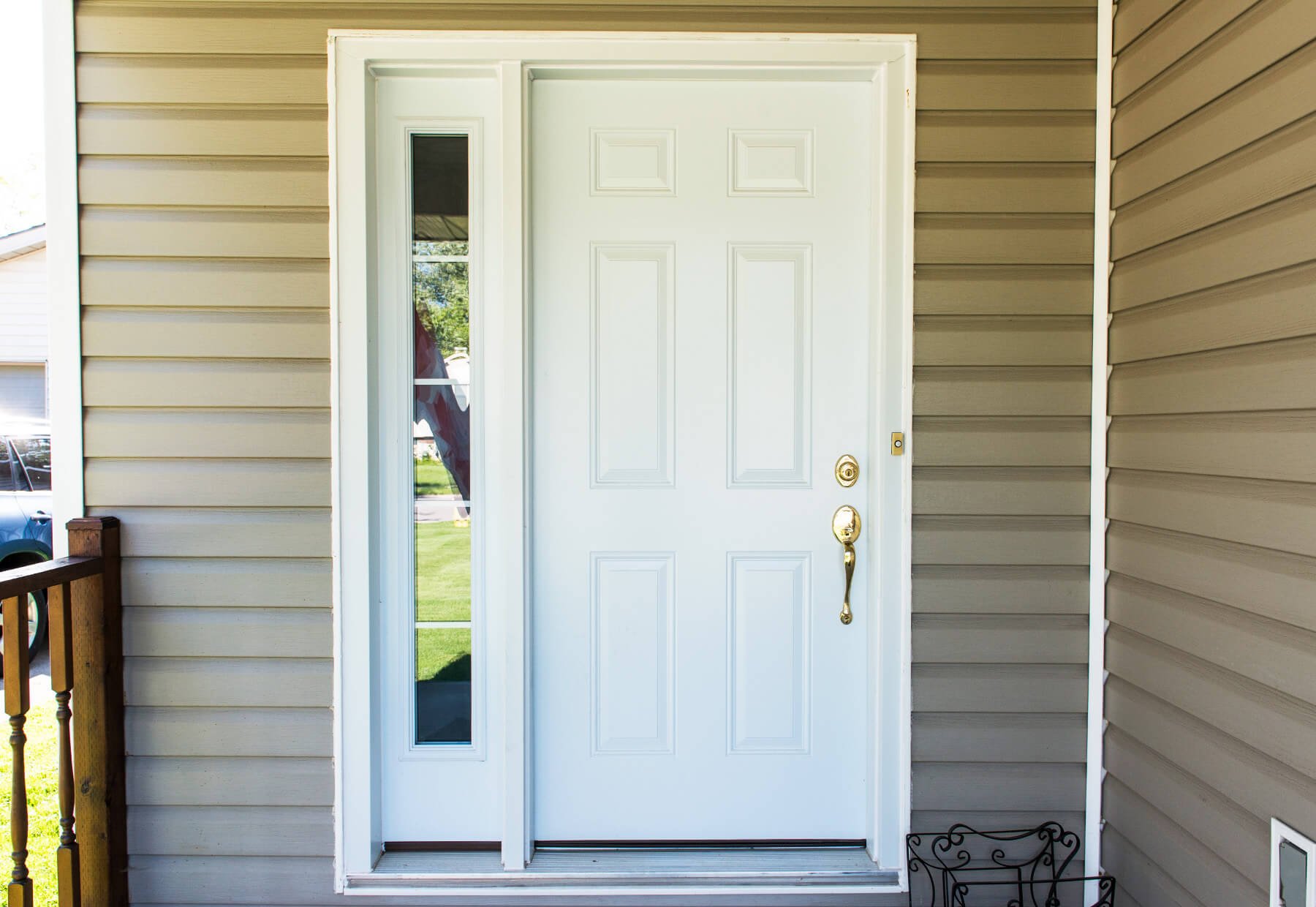 White Steel Entry Door System